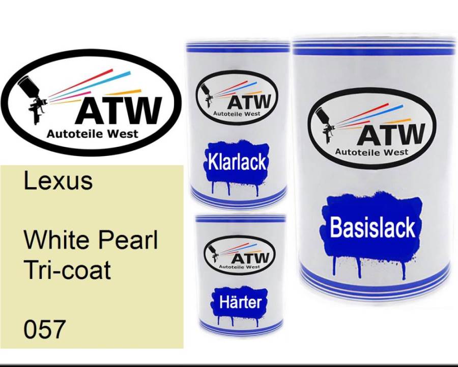 Lexus, White Pearl Tricoat, 057: 500ml Lackdose + 500ml Klarlack + 250ml Härter - Set, von ATW Autoteile West.
